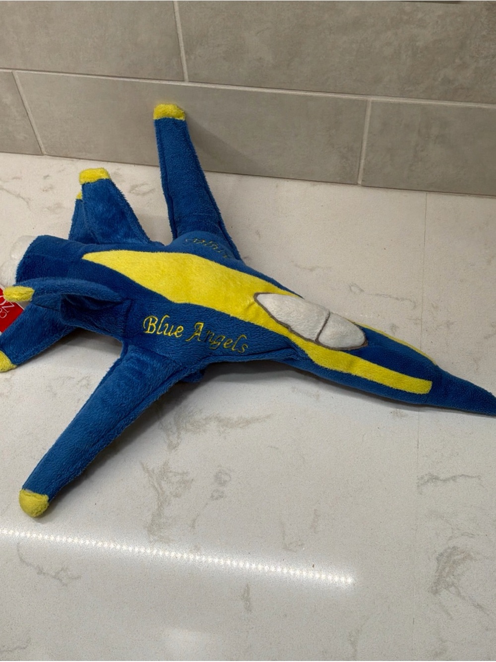 USN US Navy F-18 Homet Airplane Jet 16” Blue Angels Plush Jet Toy W6